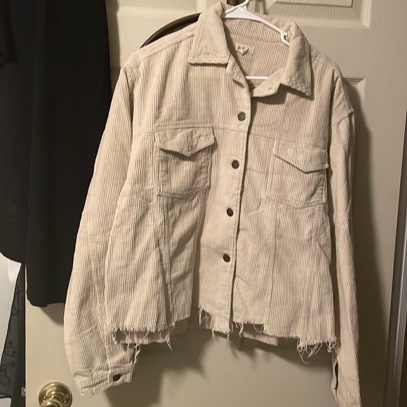 Cream Corduroy Shacket-Closet Candy - Picture 11 of 12